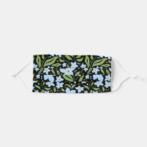 Modern Minimalist Field of Flowers Forget Me Nots Adult Cloth Face Mask