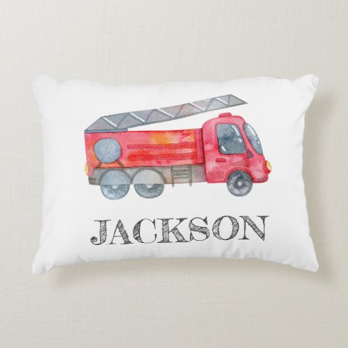 Modern Minimalist Fireman birthday Party Accent Pillow