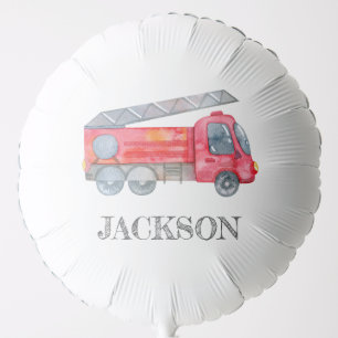 Modern Minimalist Fireman birthday Party Balloon