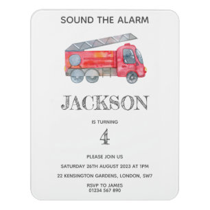 Modern Minimalist Fireman birthday Party Door Sign