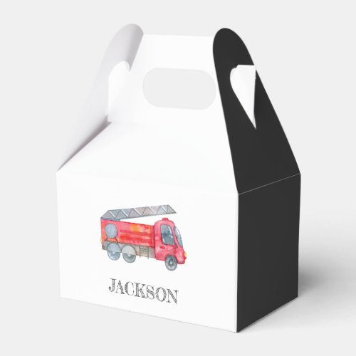 Modern Minimalist Fireman birthday Party Favor Boxes