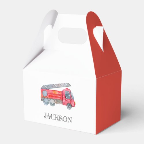 Modern Minimalist Fireman birthday Party Favor Boxes