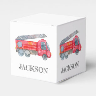 Modern Minimalist Fireman birthday Party Favor Boxes
