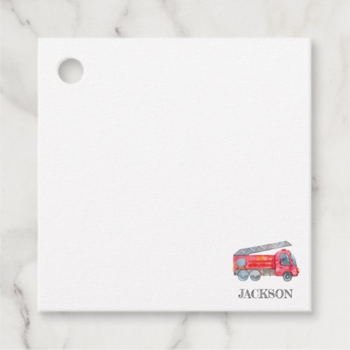 Modern Minimalist Fireman birthday Party Favor Tags