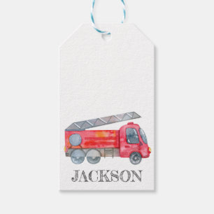 Modern Minimalist Fireman birthday Party Gift Tags