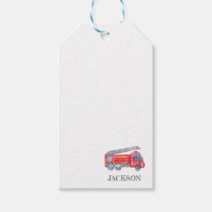 Modern Minimalist Fireman birthday Party Gift Tags