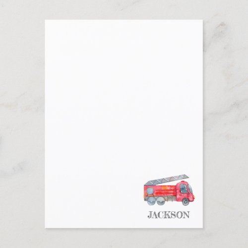 Modern Minimalist Fireman birthday Party Postcard