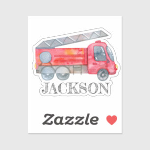 Modern Minimalist Fireman birthday Party Sticker