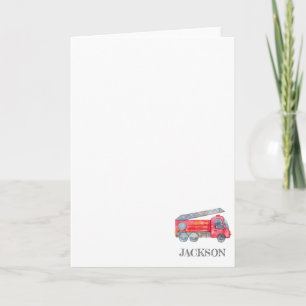Modern Minimalist Fireman birthday Party Thank You Card