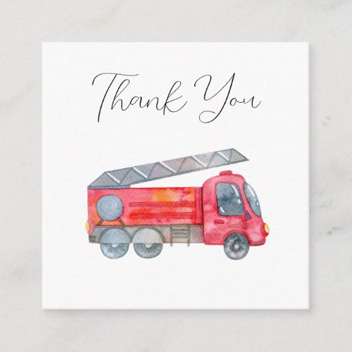 Modern Minimalist Fireman birthday Party Thank You Enclosure Card