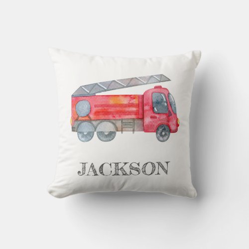 Modern Minimalist Fireman birthday Party Throw Pillow