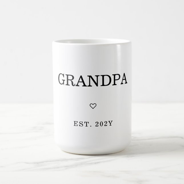 Modern Minimalist First Time GrandPA Est. Coffee Mug (Center)