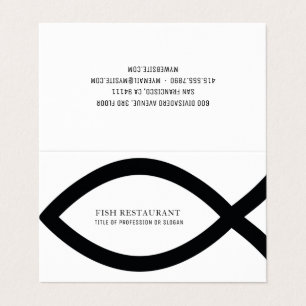 Modern Minimalist Fish Restaurant Logo  Business Card