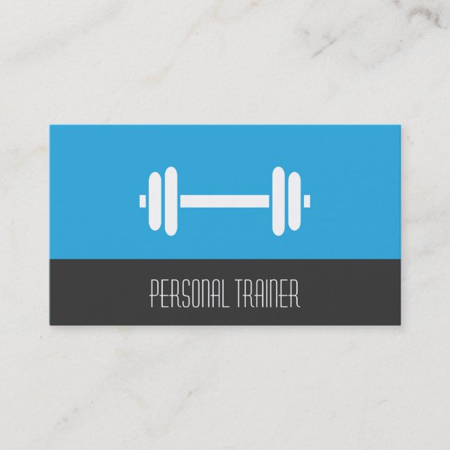 Modern Minimalist Fitness Personal Trainer Weights Business Card (Front)