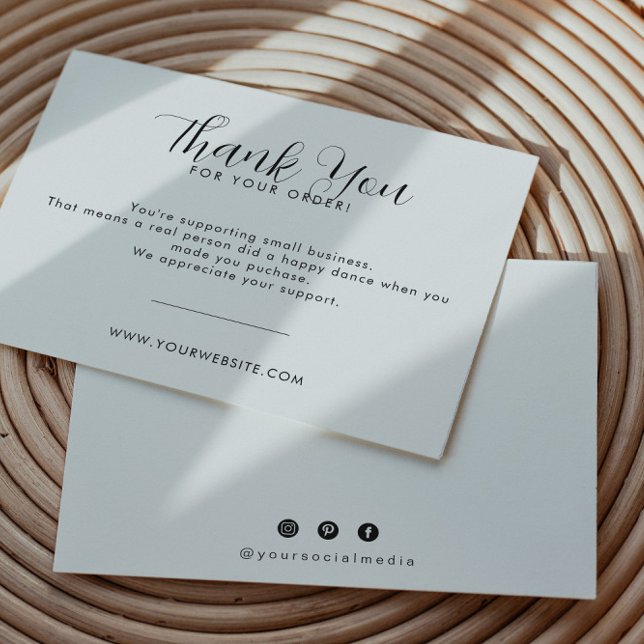 Modern Minimalist Flat Thank You Business Card (Creator Uploaded)