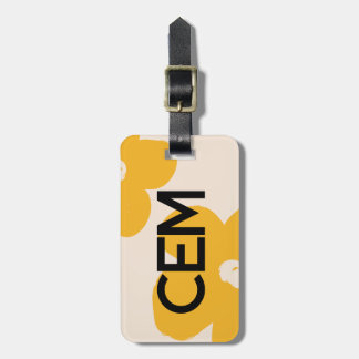 Modern Minimalist Floral Acrylic Luggage Tag