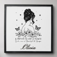 Modern Minimalist Floral Mother's Day Custom Name
