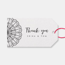 Modern minimalist floral thank you gift tags