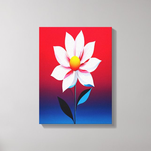 Modern Minimalist Flower Art Canvas Print (Front)