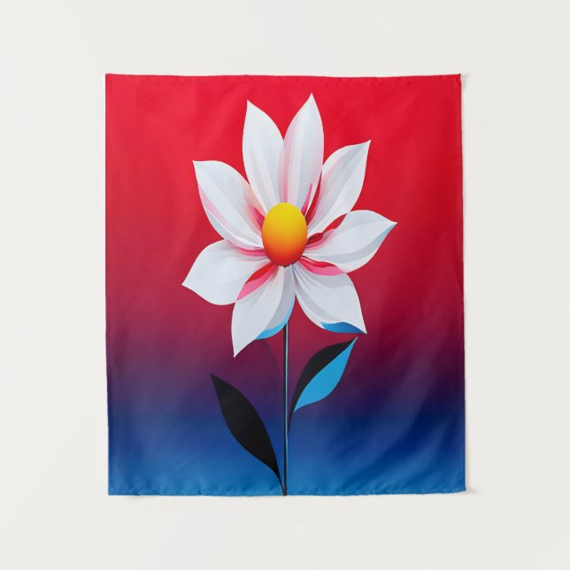 Modern Minimalist Flower Art Tapestry (Front)
