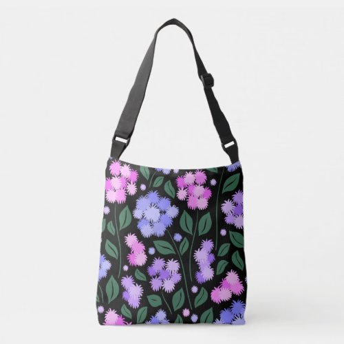 Modern Minimalist Flowers Ageratum Crossbody Bag