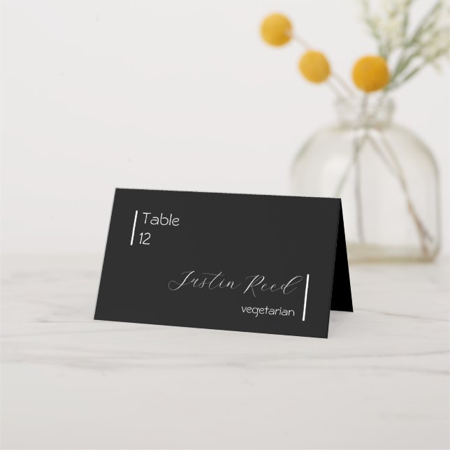 Modern Minimalist Folded Place Card (Front)
