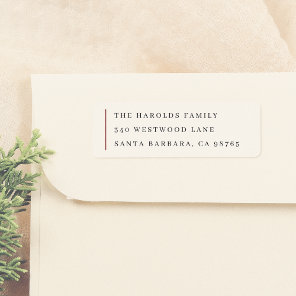 Modern Minimalist Formal Family Name & Address Label