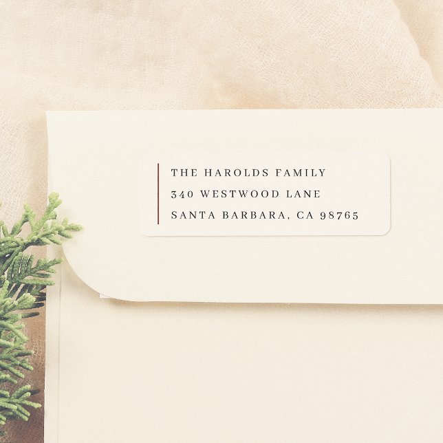 Modern Minimalist Formal Family Name & Address Label (Creator Uploaded)