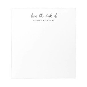 Modern Minimalist From The Desk Of Personalized Notepad