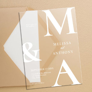 Modern Minimalist Frosted Wedding Acrylic Invitations