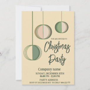 Modern minimalist fun ornaments christmas party invitation