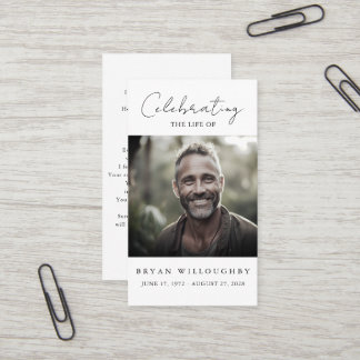 Modern Minimalist Funeral Memorial Prayer Card