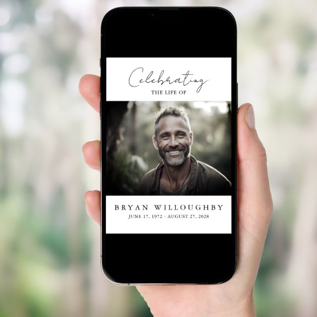 Modern Minimalist Funeral Memorial Program (Front Digital)