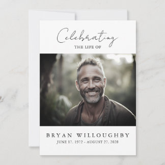 Modern Minimalist Funeral Memorial Program