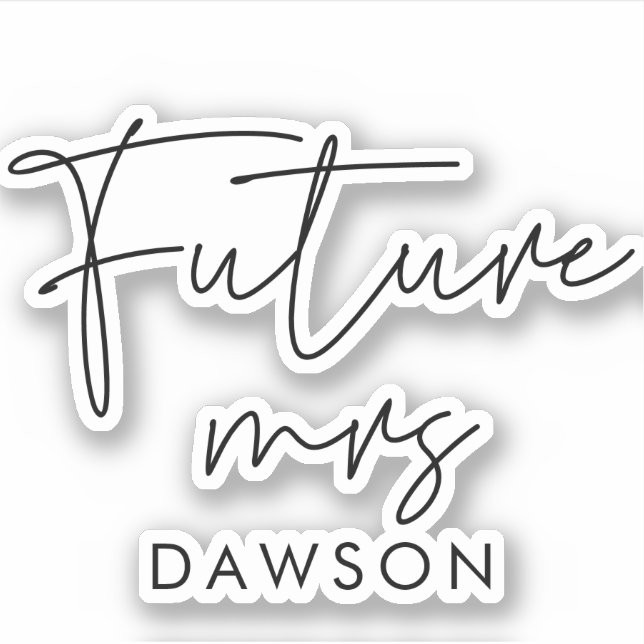 Modern minimalist Future Mrs Future Bride Sticker (Front)
