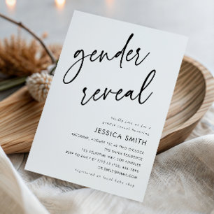 Modern Minimalist Gender Reveal Party Invitation