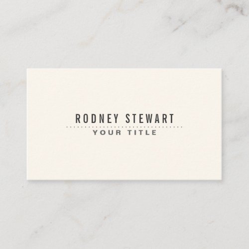 Modern minimalist generic off_white business card