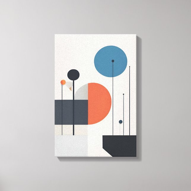 Modern Minimalist Geometric Abstract Art Canvas Print (Front)