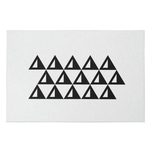 Modern Minimalist Geometric Art in Black and White Faux Canvas Print