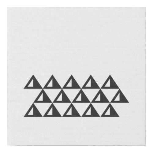 Modern Minimalist Geometric Art in Black and White Faux Canvas Print