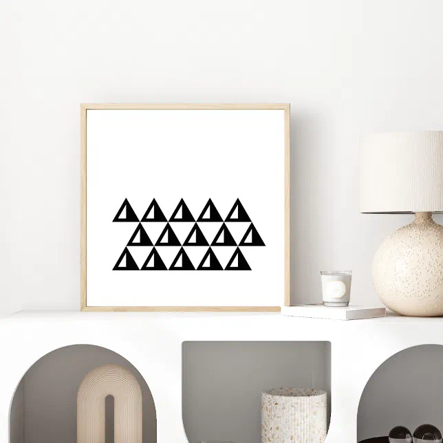 Modern Minimalist Geometric Art in Black and White Poster | Zazzle