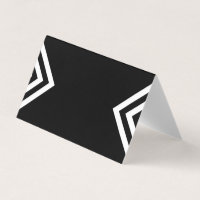 Modern Minimalist Geometric Black and White Place Card