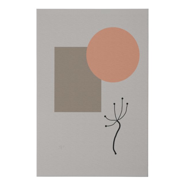 Modern Minimalist Geometric Botanic Abstract  Faux Canvas Print (Front)