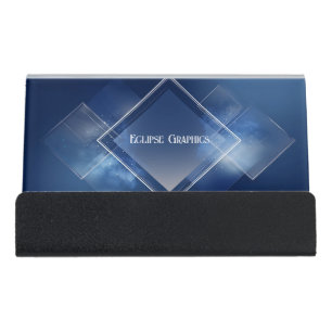 Modern Minimalist Geometric Corporate Desk Business Card Holder