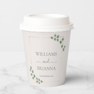 Modern Minimalist Geometric Frame Wedding Paper Cups