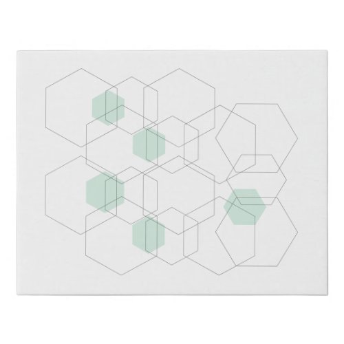 Modern Minimalist Geometric Hexagon Shapes Mint  Faux Canvas Print