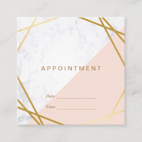 Modern Minimalist Geometric Marble Appointment Square Business Card