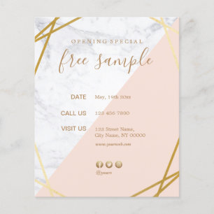 Modern Minimalist Geometric Marble Promotional Flyer