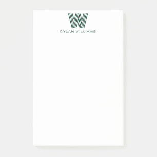 Modern Minimalist Geometric Monogram Custom Post-it Notes