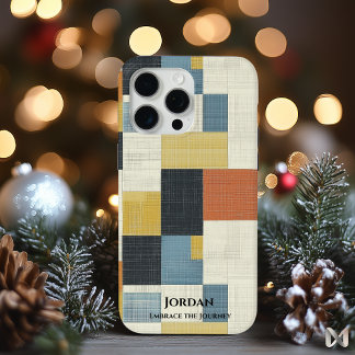 Modern Minimalist Geometric Style – Retro Earthy iPhone 15 Pro Max Case